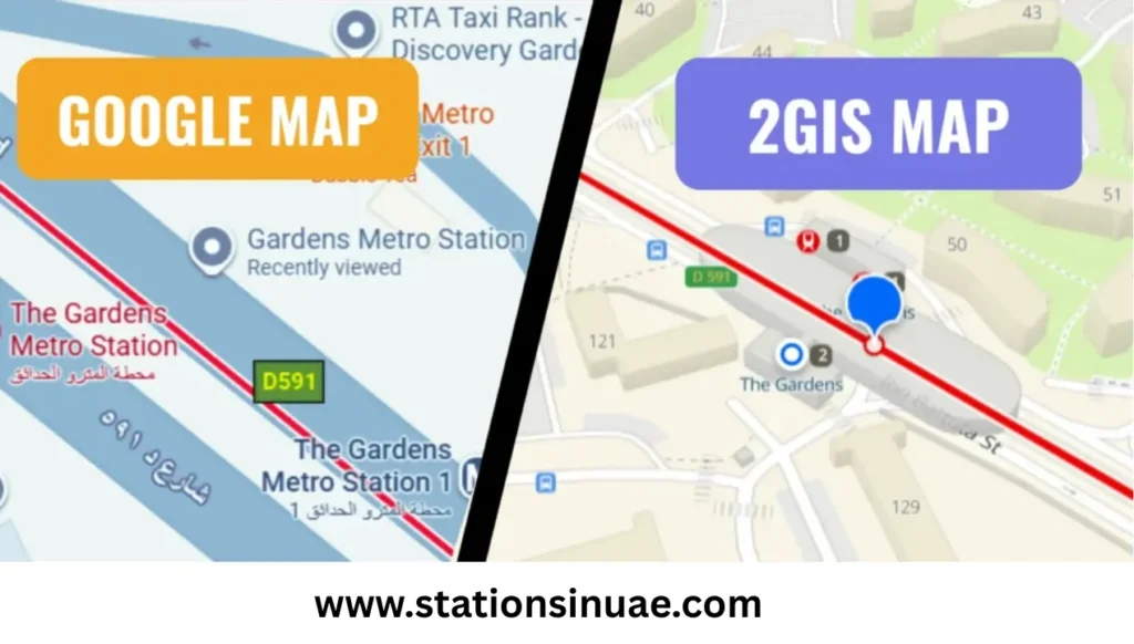 Gardens Metro Route Map google map and 2gis map