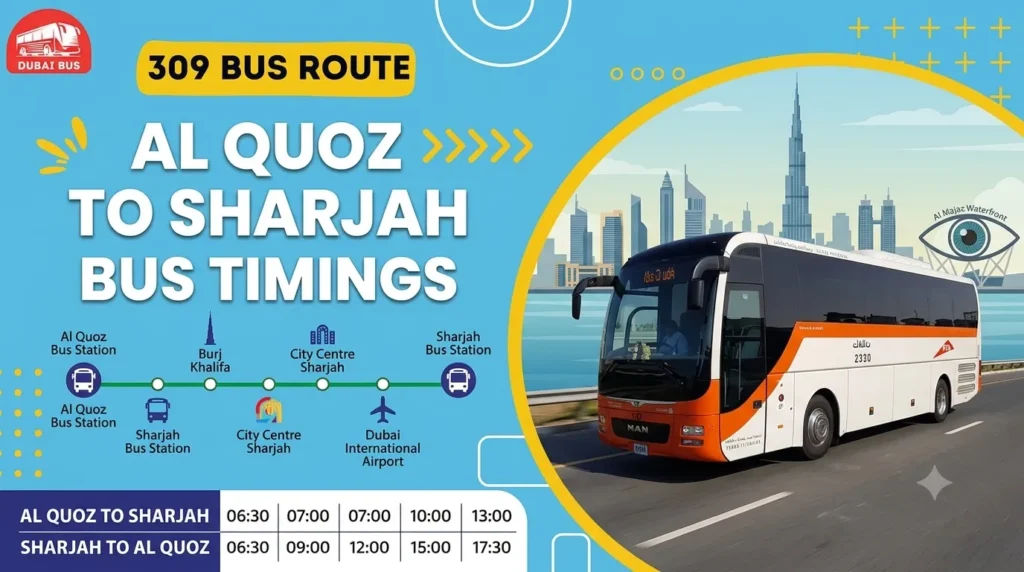 309 bus route al quoz to sharjah bus timings
