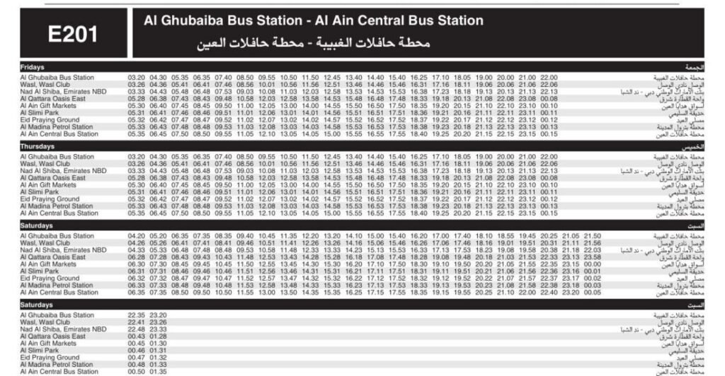Bus-E201-Friday-Saturday-Timetable-1
