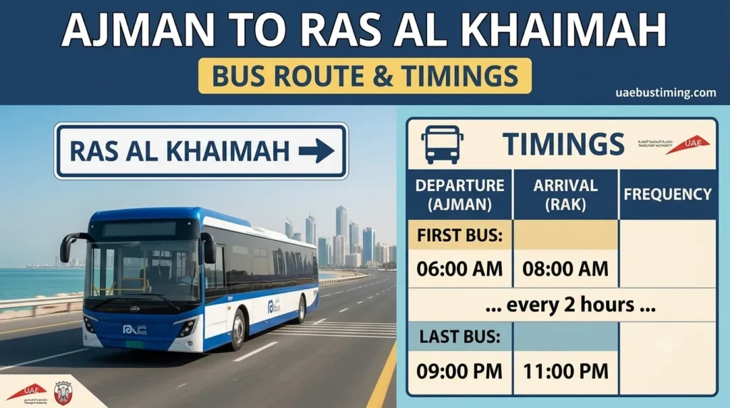 ajman to ras al khaimah bus timings