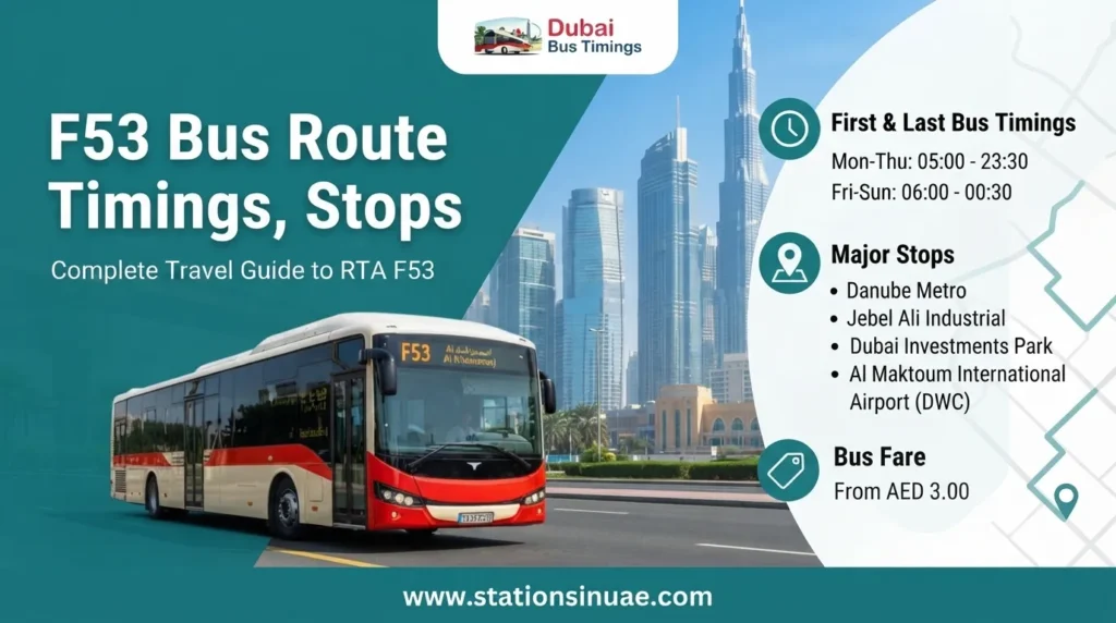 f53 bus route timings, stops